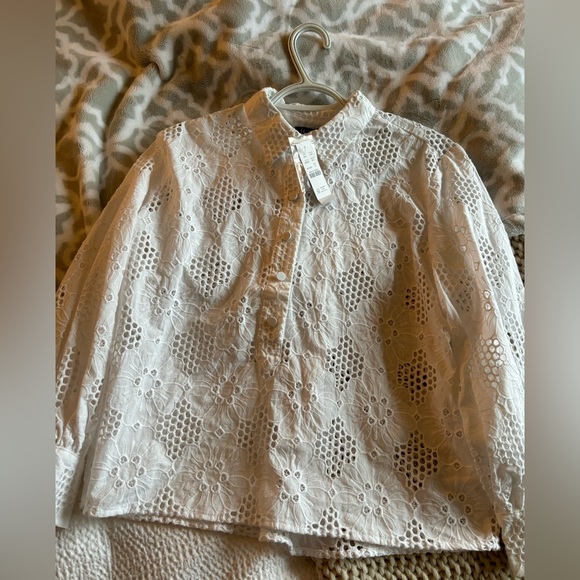 J Crew Eyelet top - Picture 2 of 5